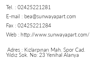 Sunway Apart Hotel iletiim bilgileri